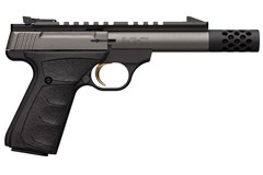 a black handgun with a handle