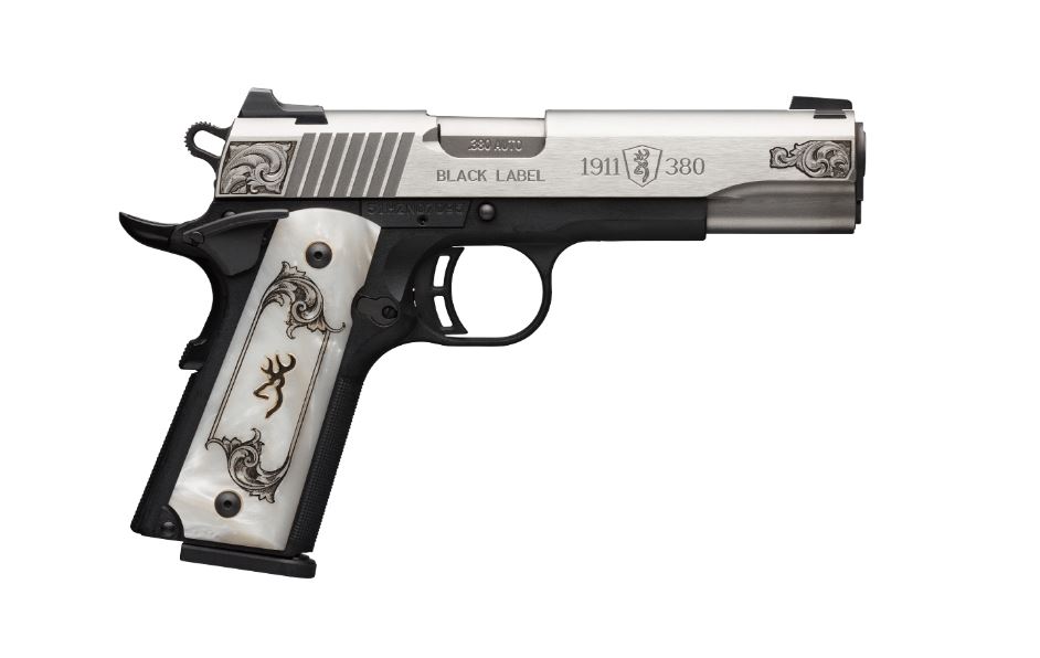 Browning 051966492 1911-380 Medallion .380ACP 4.25" Engraved Pearl Grips - Browning - 380 ACP