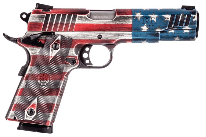 Taurus 1911FS 45 ACP Semi-Auto Pistol - Item #: TA1911USFLAG / MFG Model #: 1-191101USFLAG / UPC: 725327931744 - 1911 US FLAG 45ACP 5" 8+1 1-191101USFLAG