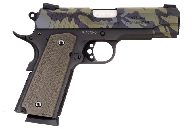 Taurus 1911 Commander 45 ACP Semi-Auto Pistol - Item #: TA1911COM-LCMOD / MFG Model #: 1-1911C-LBCMOD / UPC: 725327933441 - 1911 COMMANDR 45ACP MAGPUL ODG 1-1911C-LBCMOD | DARK CAMO