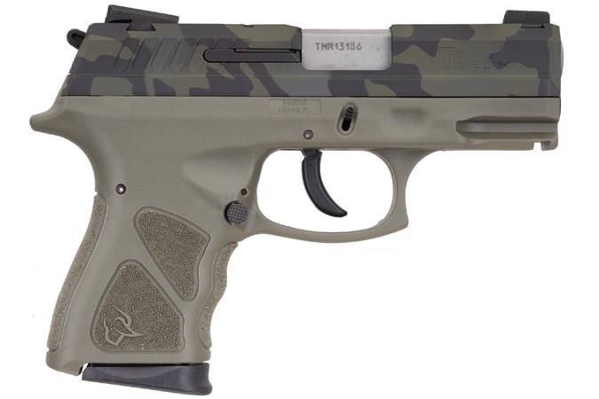 Taurus TH9 9mm Semi-Auto Pistol - Item #: TATH9ODGBC / MFG Model #: 1-TH9041O-LBC / UPC: 725327933472 - TH9 9MM CAMO/ODG 4.3" 17+1 MS 1-TH9041O-LBC | MANUAL SAFETY