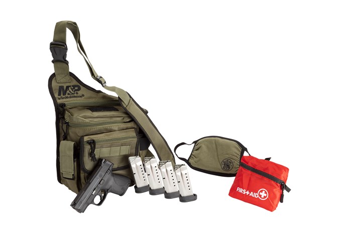 Smith and Wesson M&P9 Shield Bug Out Bag Bundle 9mm Semi-Auto Pistol - Item #: SM13383 / MFG Model #: 13383 / UPC: 022188885613 - M&P9 SHIELD 9MM BUG OUT BUNDLE 13383