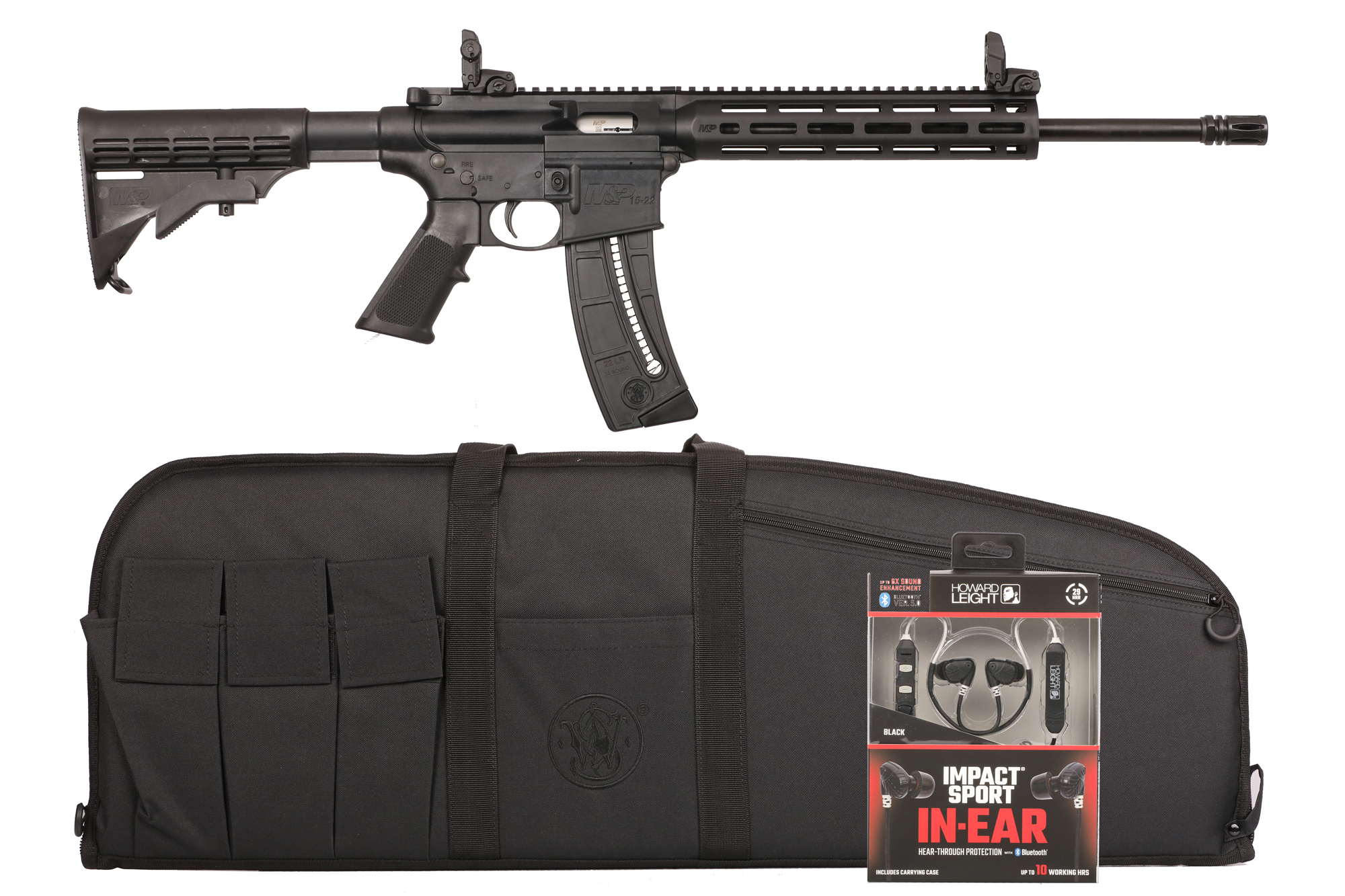 S&W 14375 M&P 15-22LR 25+1 16.5" Barrel Folding MBUS Black Polymer