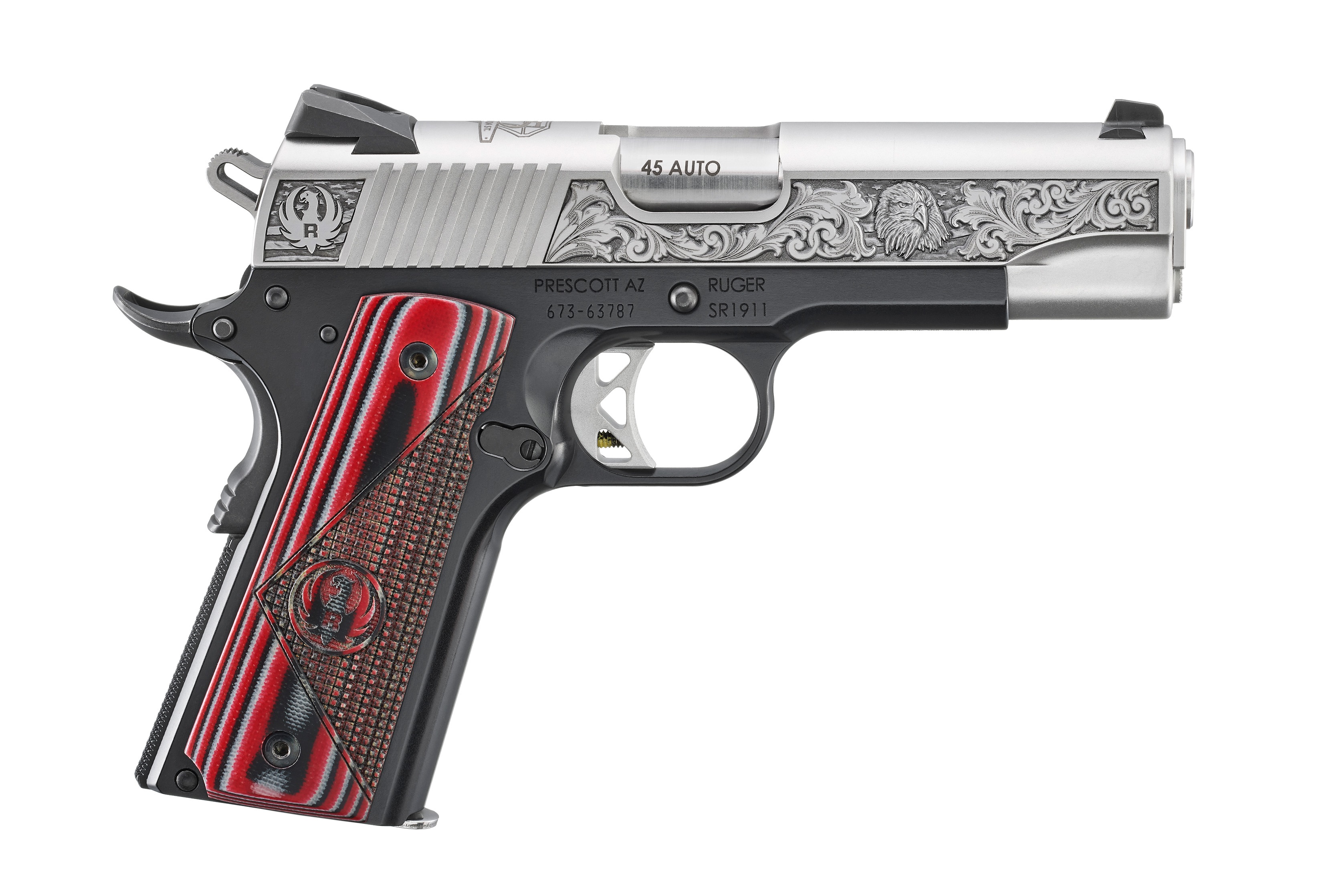 Ruger 16701 SR1911 45ACP 4.25" 7RD Red Barn Edition G10 Grip - Ruger - 45 AUTO