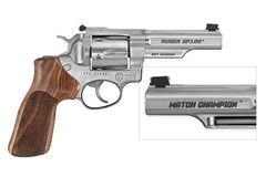 Ruger GP100 357 Magnum | 38 Special 
Item #: RUKGP141MCA / MFG Model #: 1755 / UPC: 736676017553
GP100 MATCH CHAMP 357MAG SS AS 1755 |HVY HALF LUG BBL/WD GRIP