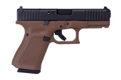 LIPSEY'S EXCLUSIVE GLOCK G19 G5 MOS 9mm 
Item #: GLPA195S201MOSD / MFG Model #: PA195S201MOSDE / UPC: 764503044380
G19 G5 9MM 10+1 4.0" MOS FDE 3-10RD MAGS | FRONT SERRATIONS