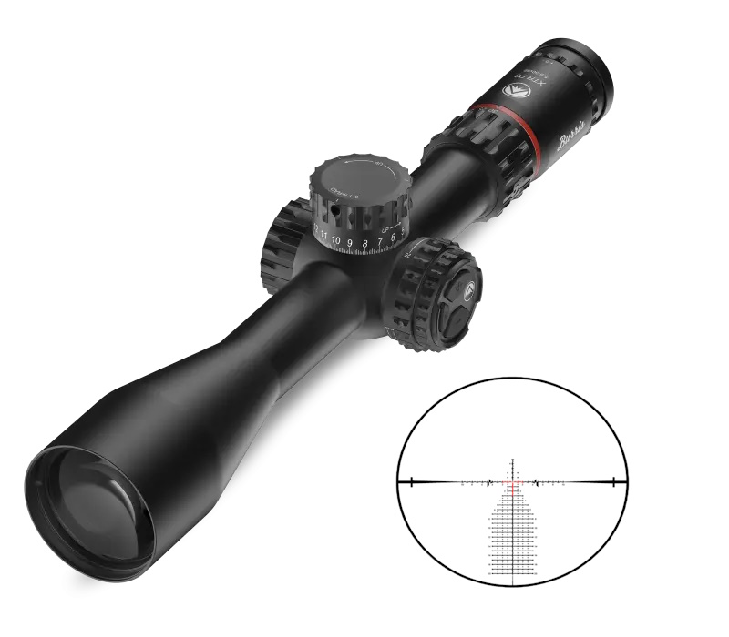 Burris Optics 201230 XTR III Black Zero Click Stop Technology First Focal Plane Reticle Programmable Elevation Knob SCR MIL-DOT FRONT FOCAL