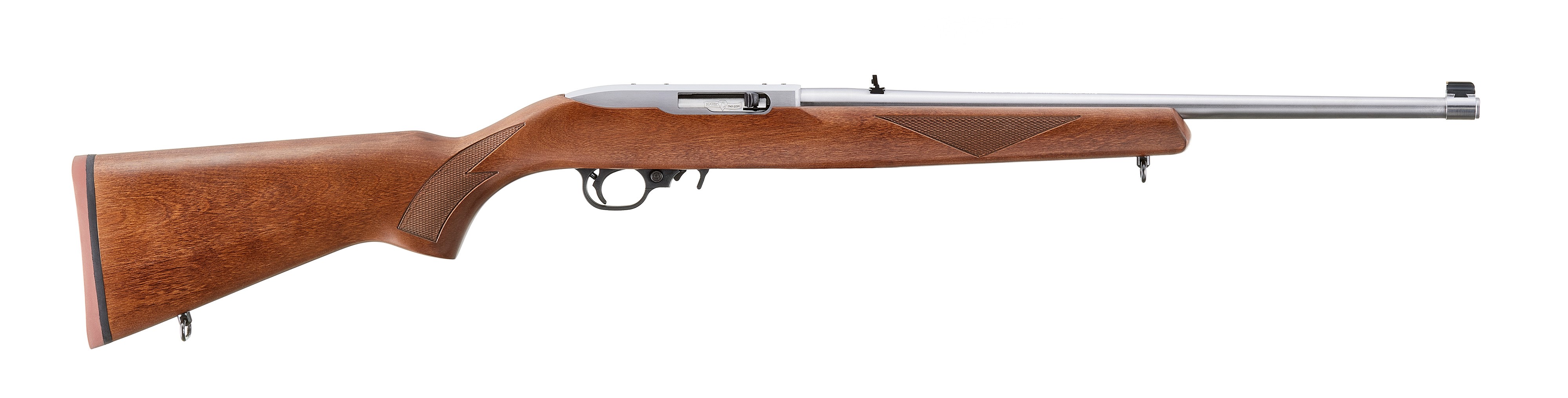 Ruger 22 LR Anniversary Edition: Stainless Steel, Walnut Stock, Adjustable Sights, 18.5" Barrel
