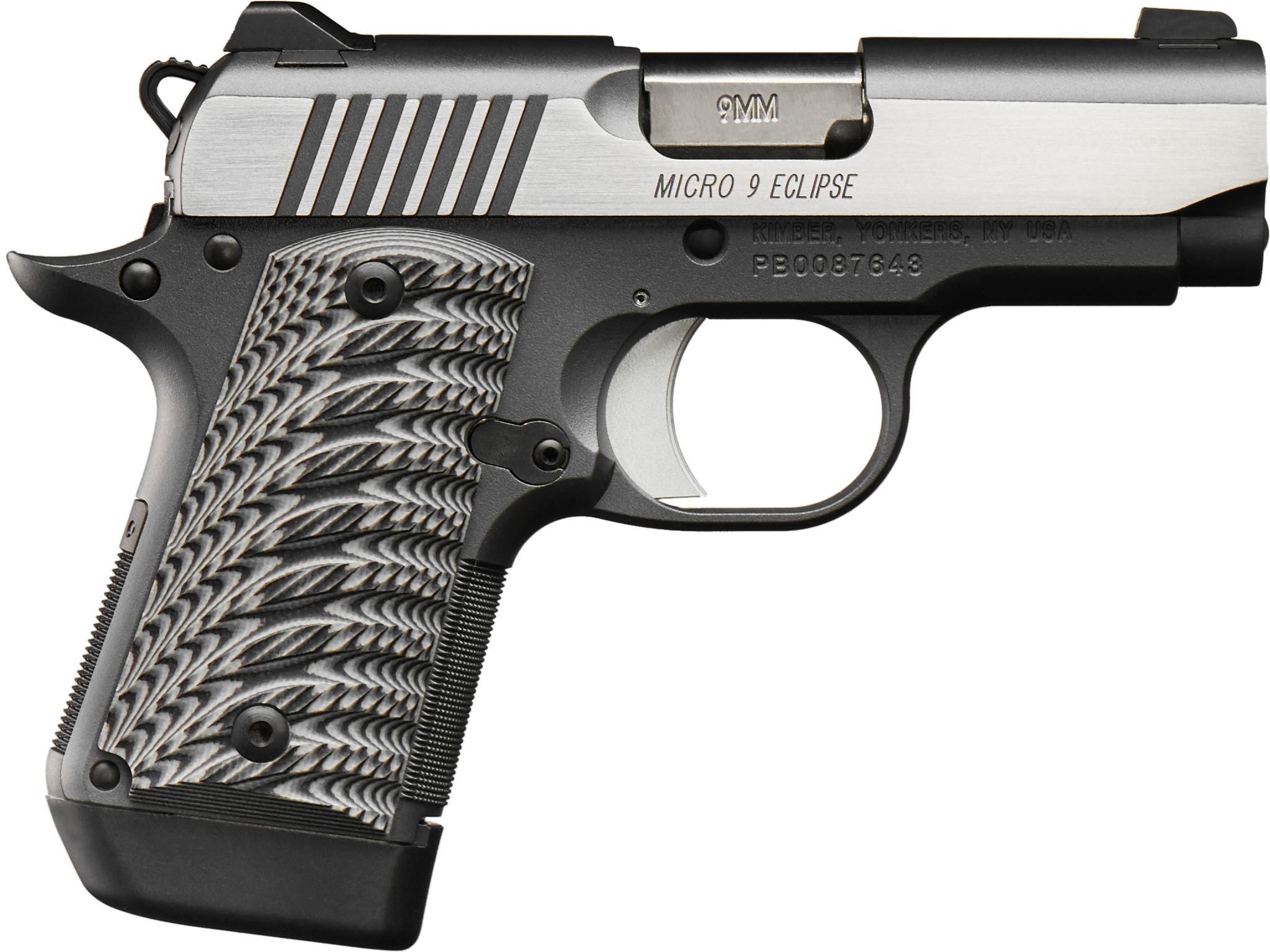 Kimber Micro Eclipse 9mm 2.75" Pistol: Tritium Sights, 7-Round, G10 Grips