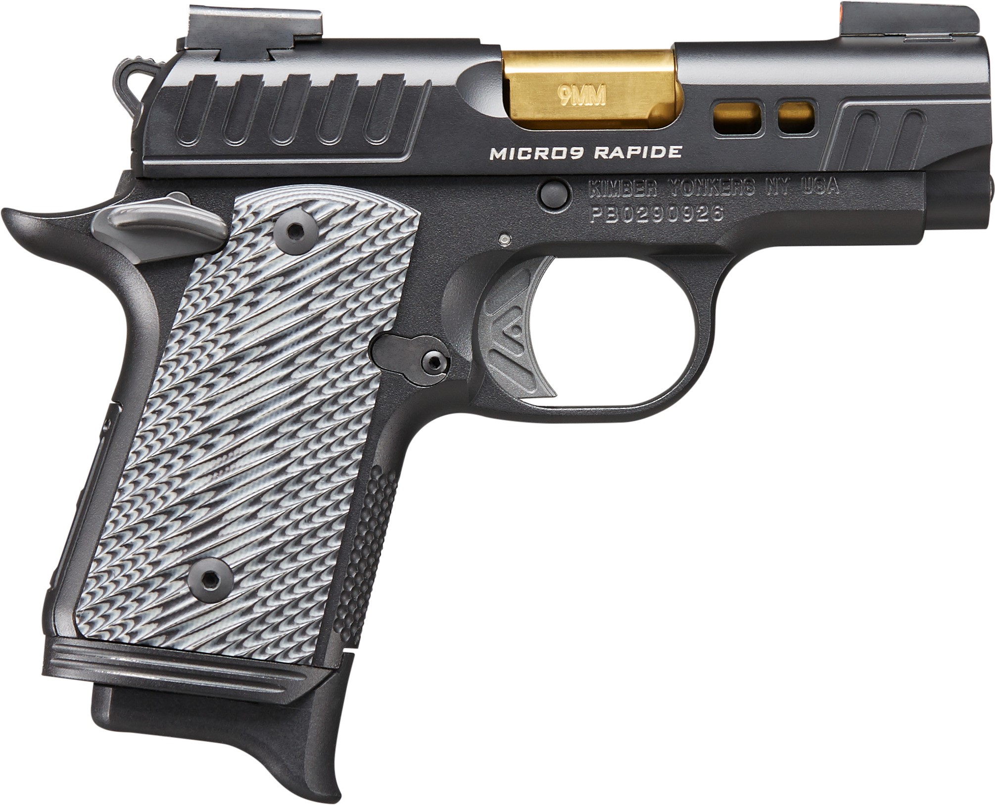 Kimber 3300222 Micro9 Rapide 9mm 3.15" Black Kimpro Finish 7RD