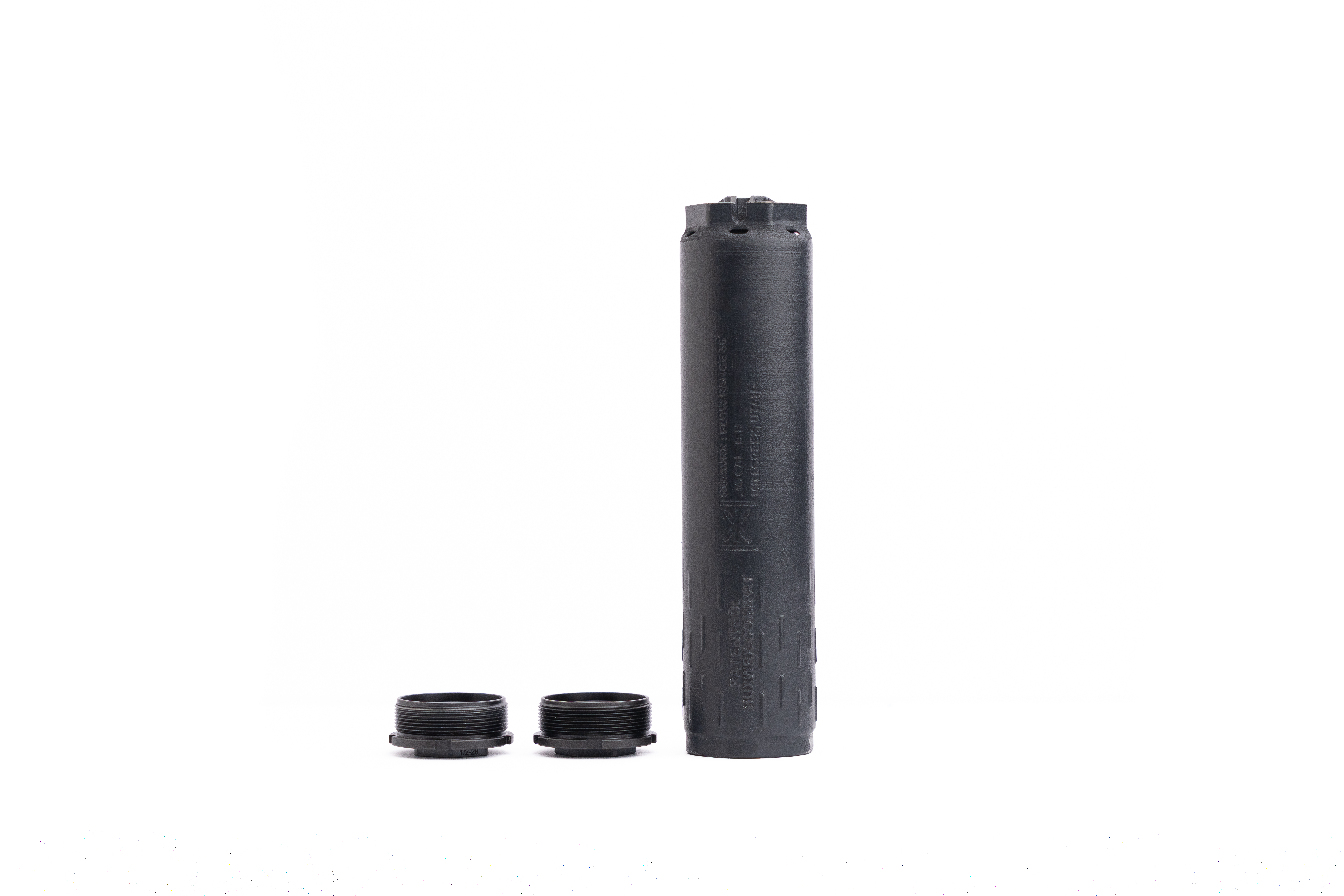 HUXWRX 3727 Flow Range 36 Ti DT .36 Caliber  Matte Black Cerakote NFA - Silencer
