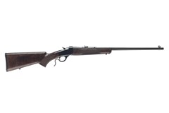 a black and brown rifle