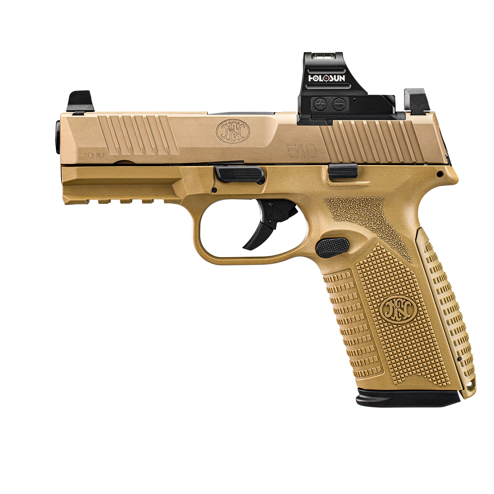 FNH USA FN 510 10mm Pistol 4.1" Barrel Holosun Red Dot FDE