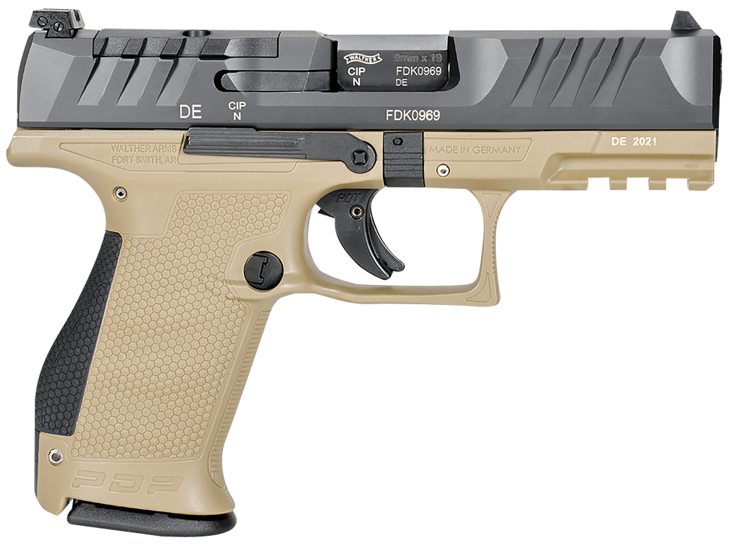 Walther Arms PDP Compact — PDP 9MM CPT 4" BLK/TAN OR 15+1