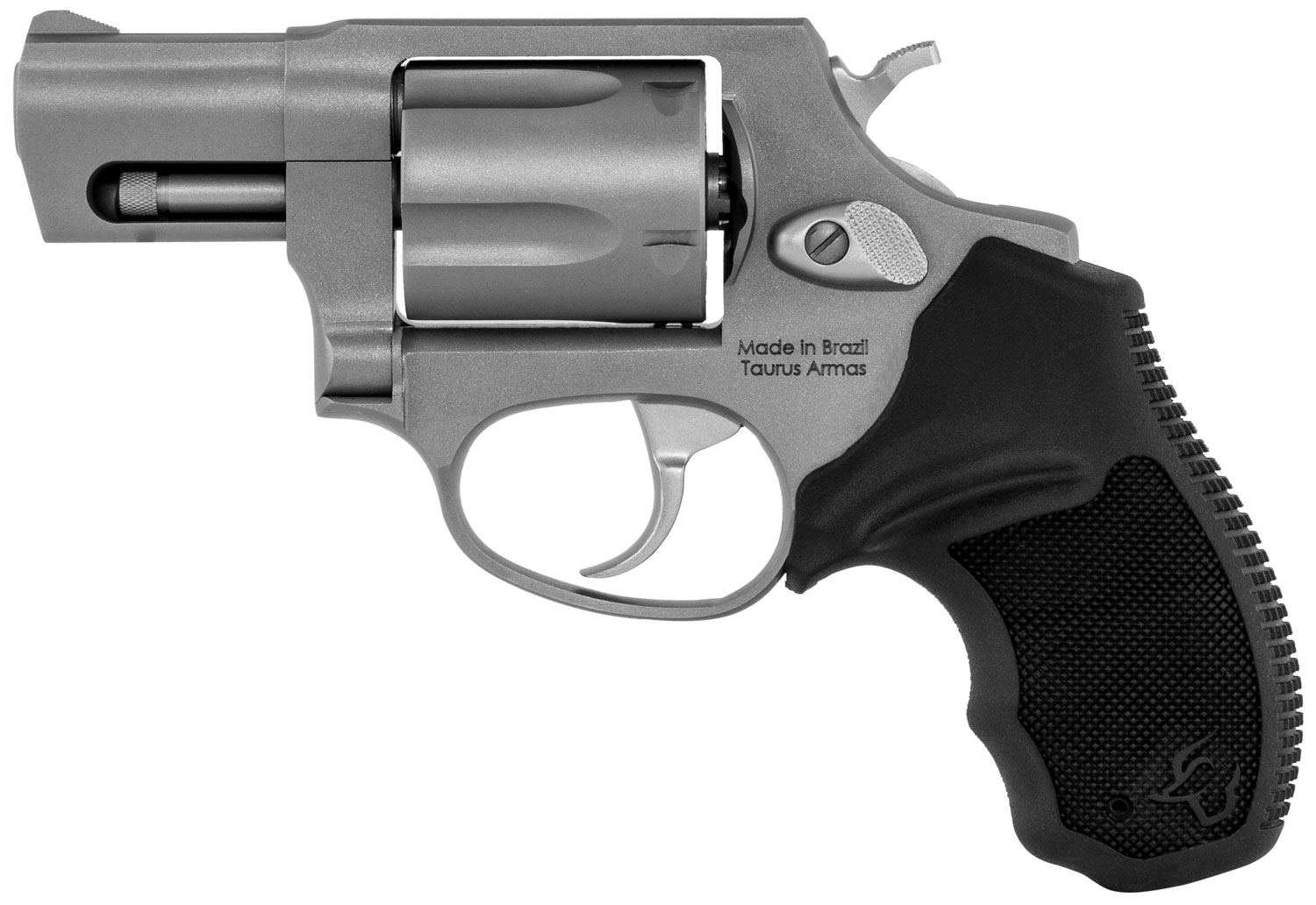 Taurus 905 9mm Revolver 2in 5rd Stainless — Superb Compact Wheelgun 4 Taurus 905 9mm Revolver in matte stainless, left side view showing the 2-inch barrel, five-shot cylinder and black rubber grip