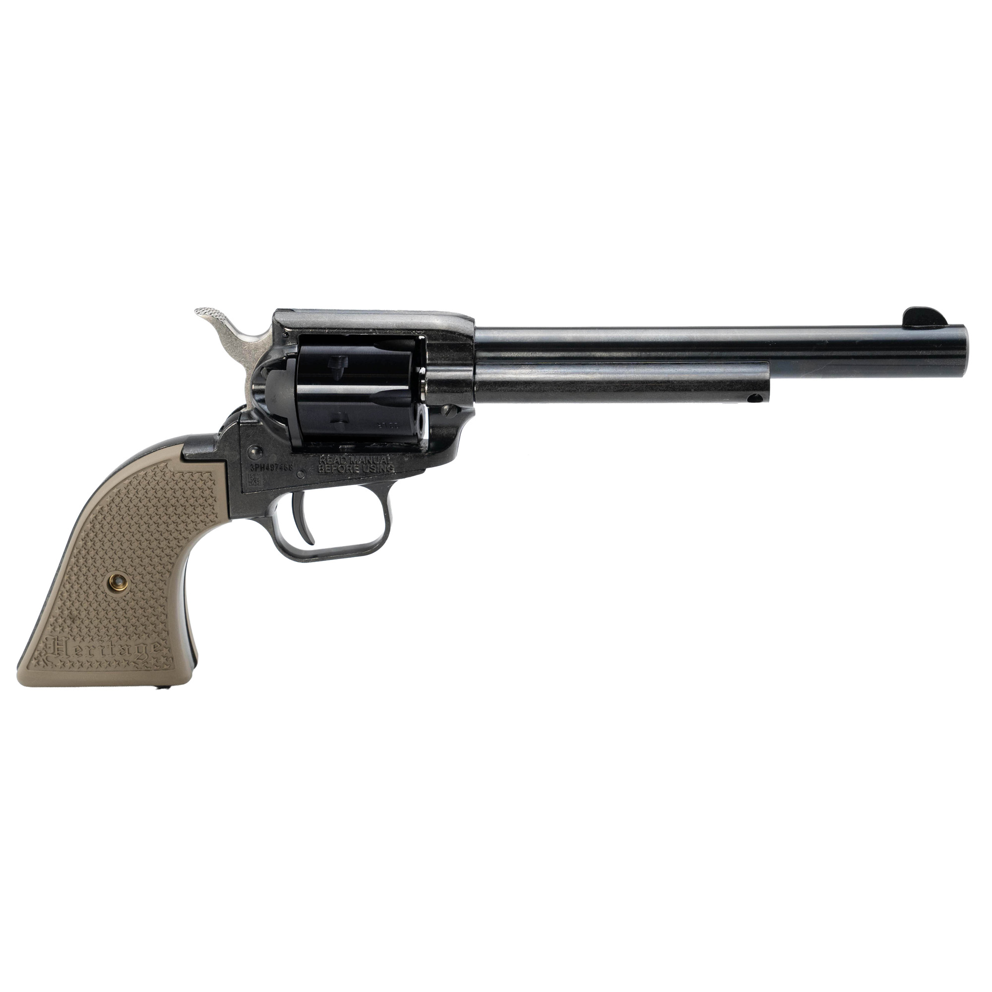 Heritage Rough Rider 22LR Revolver 6.5" with Black/FDE Poly Grips (6rd)