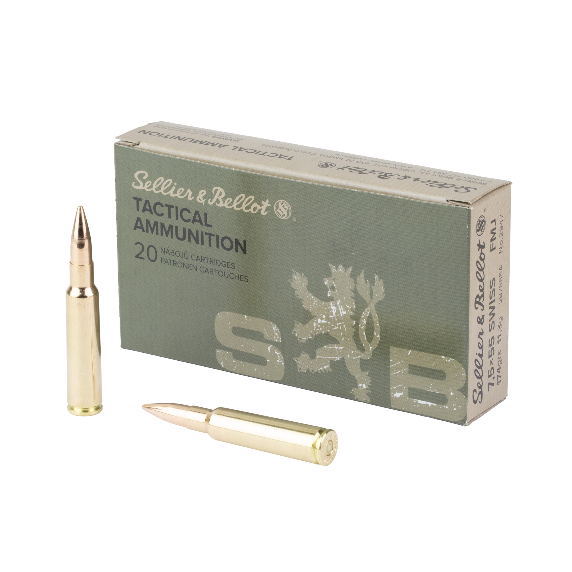 Sellier and Bellot 7.5x55 Swiss 174gr – Dependable Range Ammo, 20 Rounds
