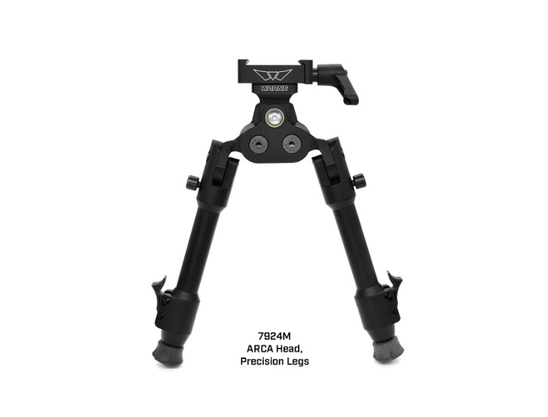 Warne 7924M Skyline Pro Bipod Black Anodized ARCA Interface Head with P...