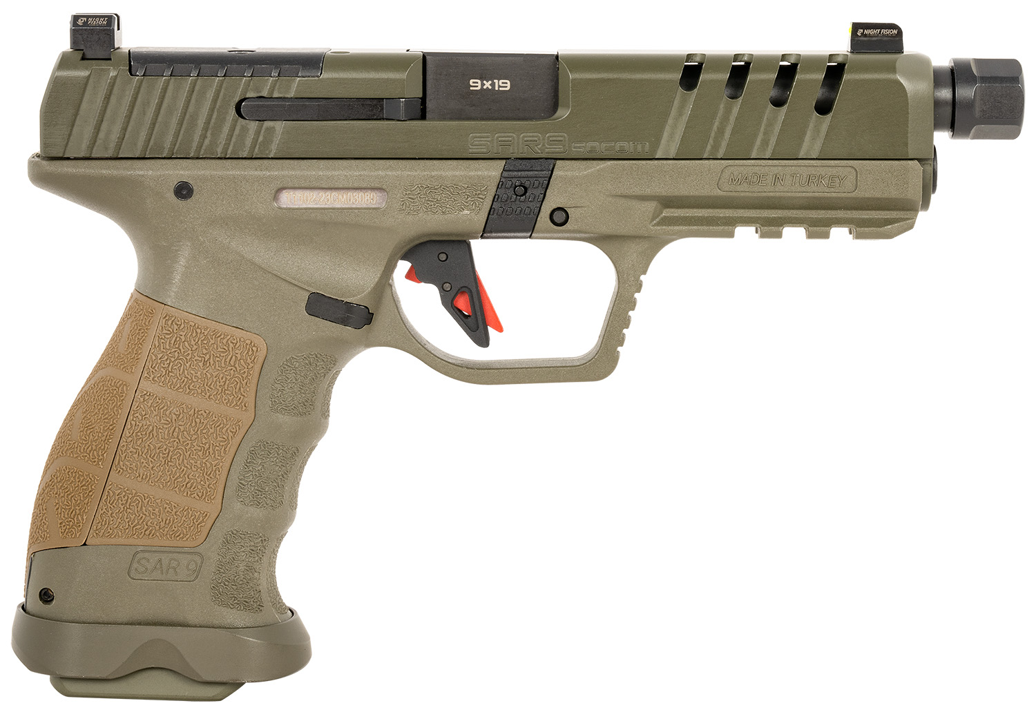 SAR Firearms SAR9 SOCOM 9MM ODG 5.2" TB