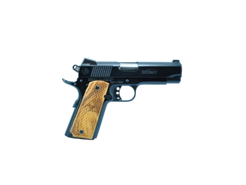 COMMANDER 1911 45ACP BLUE 8+1 CHECKERED WOOD GRIPS-img-0