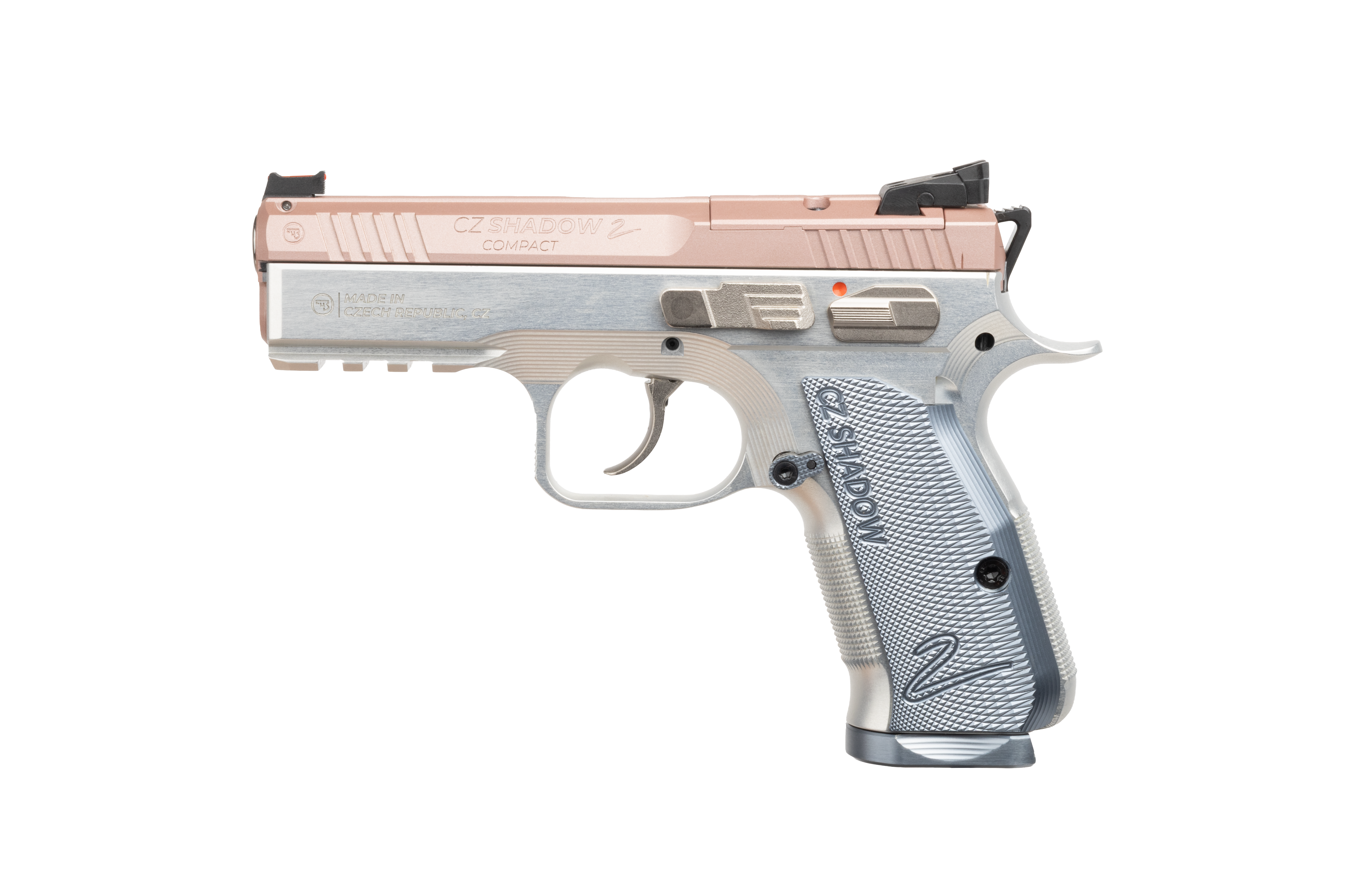 CZ Shadow 2 Compact Pistol 9mm 4 in. Rose w/Silver Grips 15 rd.