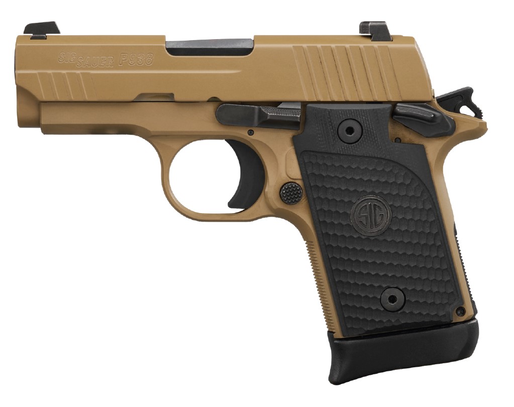 Sig P938 Emperor Scorpion Micro-Compact: Steel Barrel, PVD FDE, SigLite, G-10 Grip