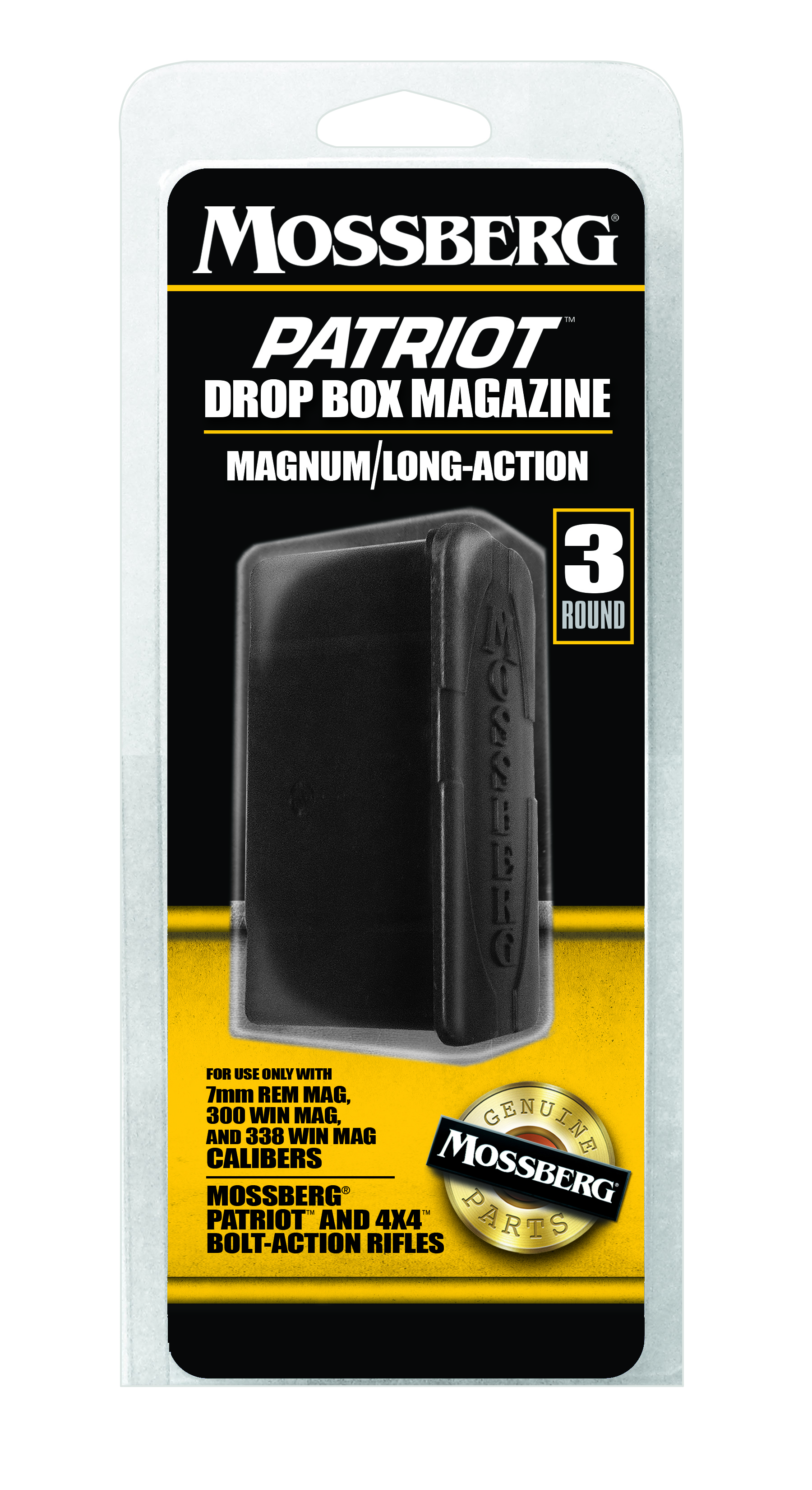 Mossberg 95034 Magazine 7mm Rem Mag 300 Win Mag 338 Win Mag 3 Rounds Black
