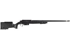 a black and white rifle