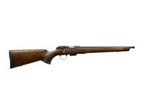 a brown rifle with a long handle
