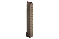 GLOCK G17 / G19 / G26 / G34 Magazine 9mm 
Item #: GL47463 / MFG Model #: 47463 / UPC: 764503027390
MAGAZINE GLK 9MM 33RD FDE PKG PACKAGED | FLAT DARK EARTH