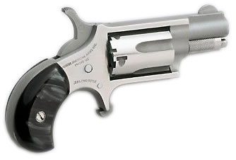 NAA NAA-22LR-GP-B Mini-Revolver 22 LR 1 1/8" Stainless Pearl Grips