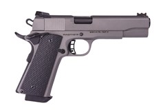 a black handgun with a strap