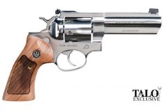 TALO EXCLUSIVE Ruger GP100 357 Magnum | 38 Special 
Item #: RUGKGP-141 / MFG Model #: 1777 / UPC: 736676017775
GP100 357MAG 4" HBBL POLISH SS 1777