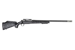 a silver and black rifle
