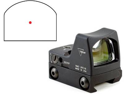Trijicon 700601 RMR Type 2 Matte Black 1 X 0.89" 0.67" 3.25 MOA Red D...