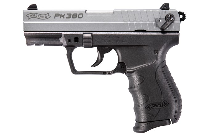 Walther Arms PK380 380 ACP Semi-Auto Pistol - Item #: WA5050309 / MFG Model #: 5050309 / UPC: 723364200236 - PK380 380ACP 8+1 3.6" NICKEL 