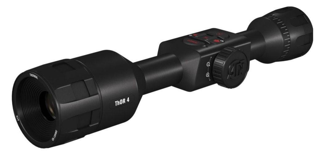 ATN Thor 4 384 Thermal Rifle Scope, 2-8x25mm, Obsidian IV Dual Core, 1280p Video, 720p Streaming, Smart Range Finder, 3D Gyroscope, iOS & Android Compatible