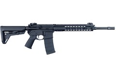 a black assault rifle