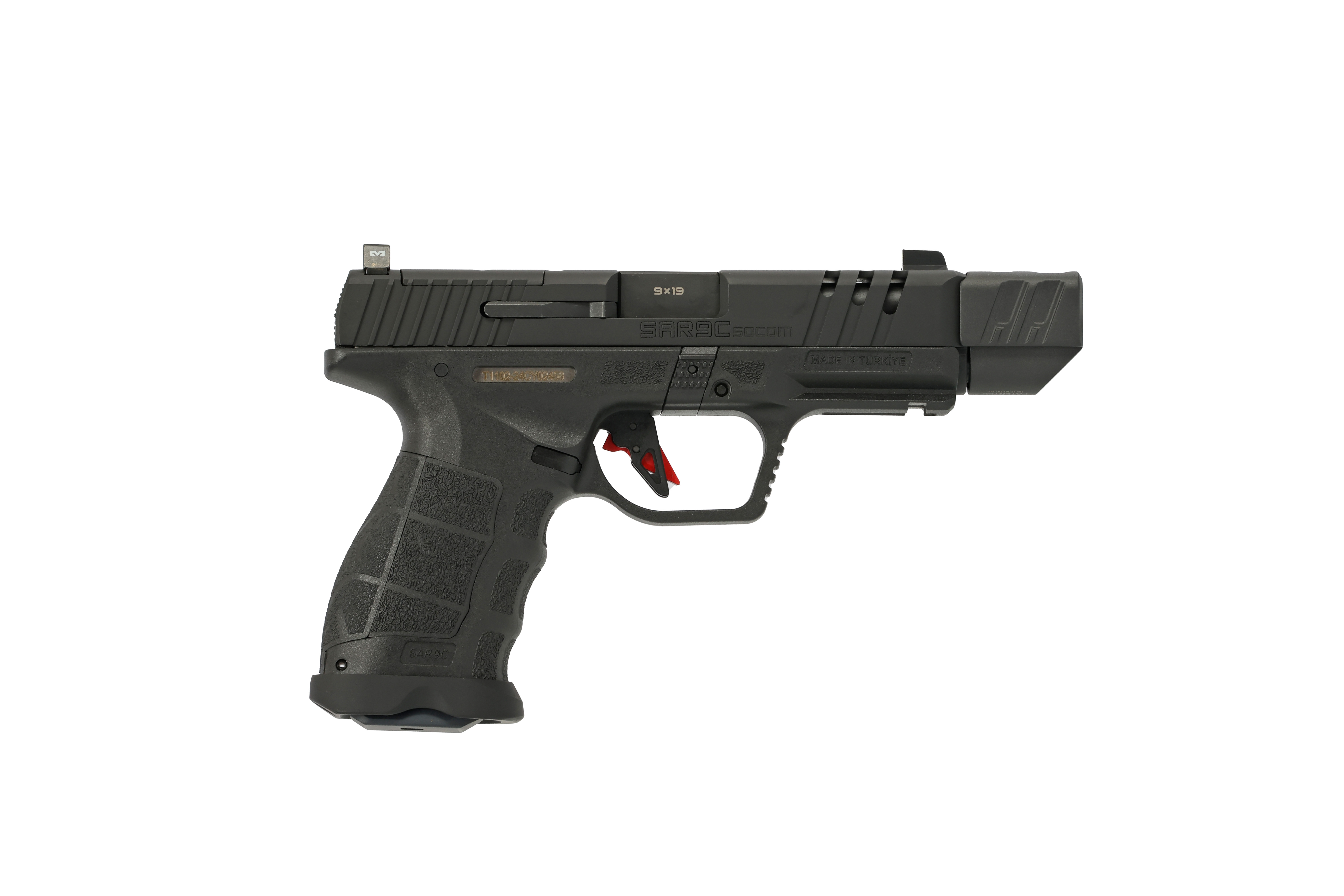 SAR Firearms SAR9CSOCOMBLC SAR9 Socom Compact Compensator 9mm 4.5" Black Semi-Auto Pistol