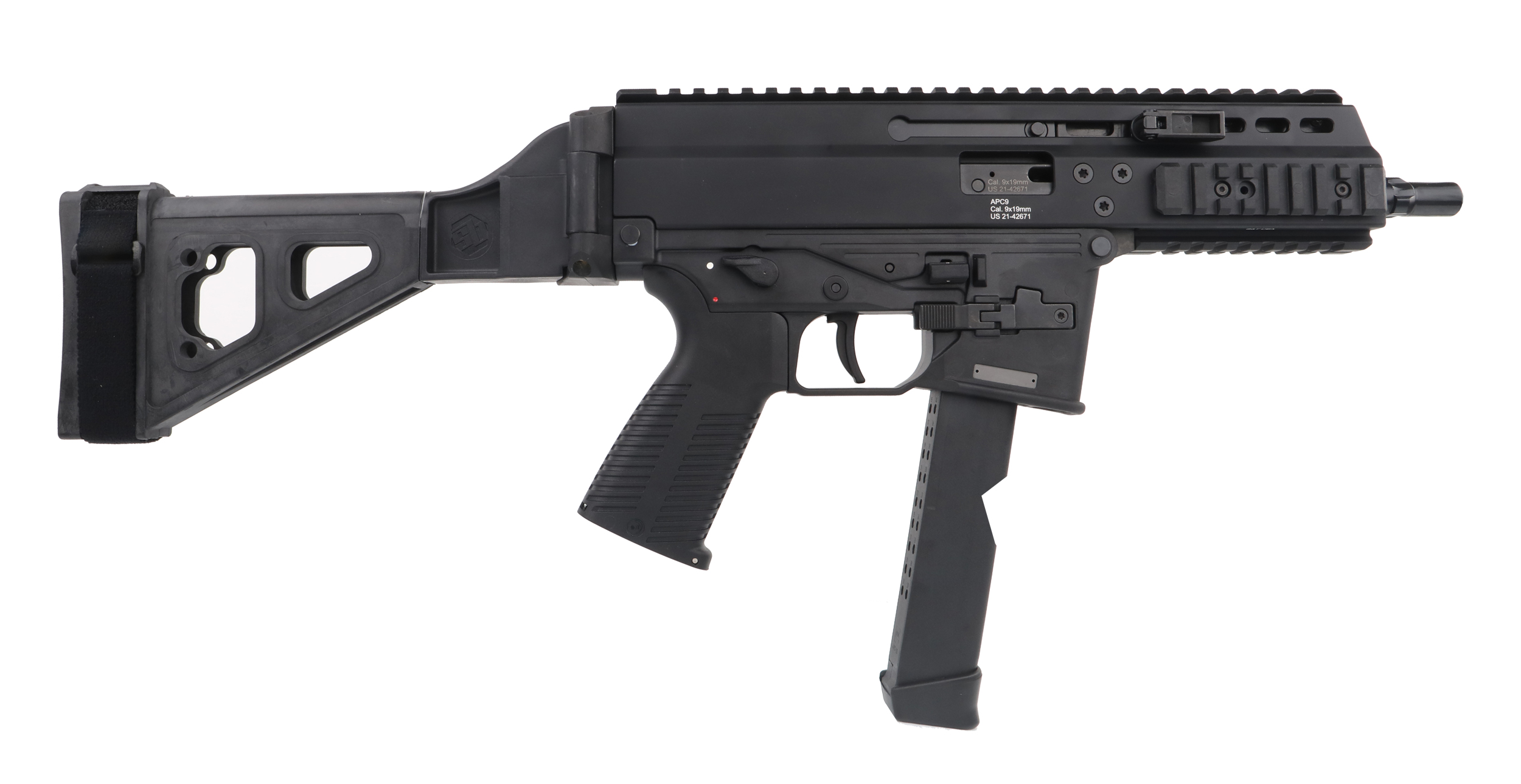 B&T BT-36039-G-SB APC9 Pro 9mm 7" Black Semi-Auto Pistol 33+1