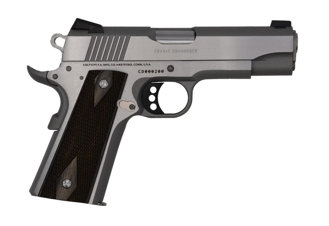 Colt O4040XE Combat Commander 45 ACP 4.25" SS Semi-Auto Pistol, 8 Round, Novak Sights, G10 Grips
