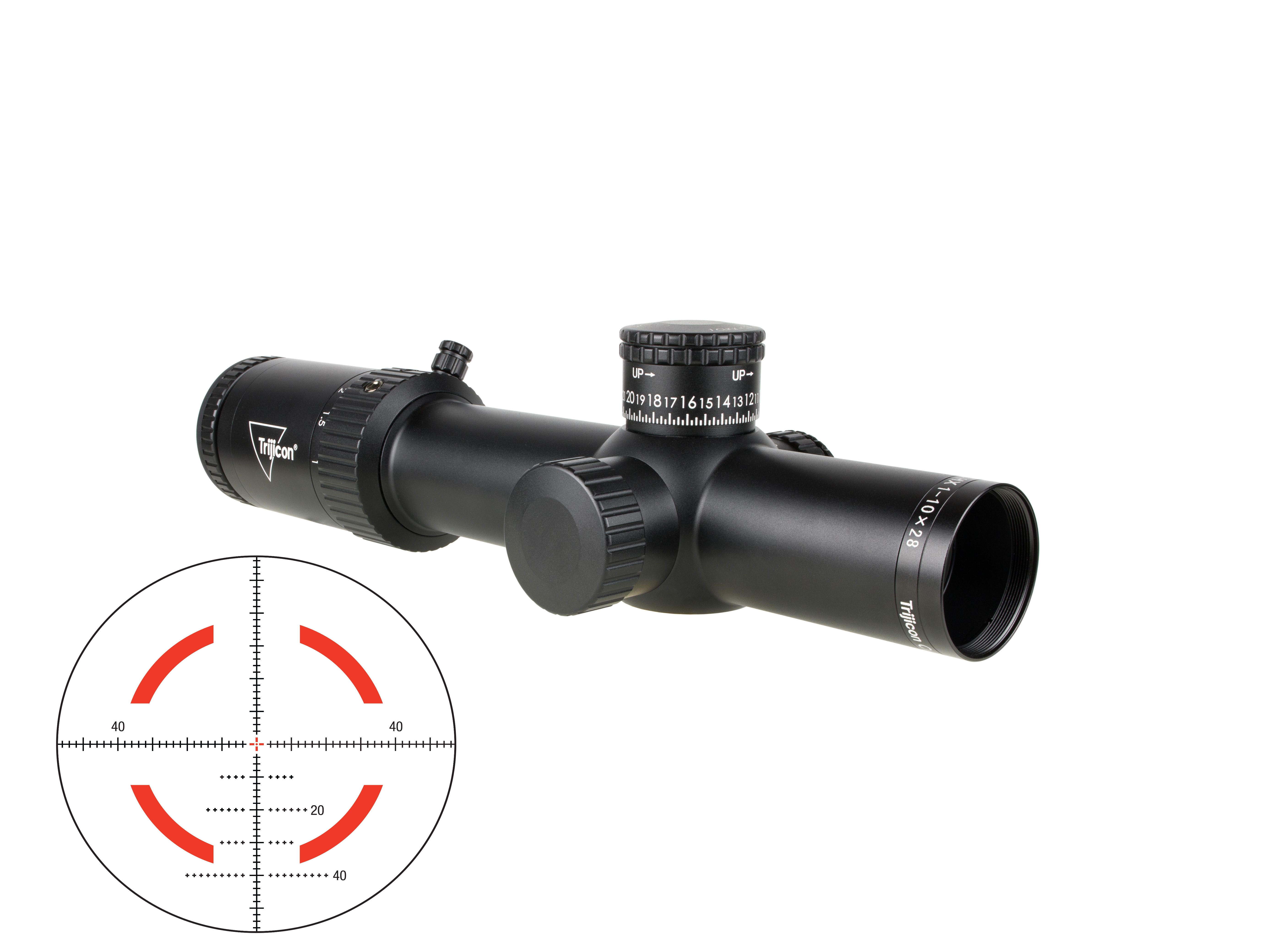 Trijicon Credo HX 1-10X28 34mm MOA Red Green Reticle Black