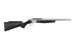 a black and silver rifle