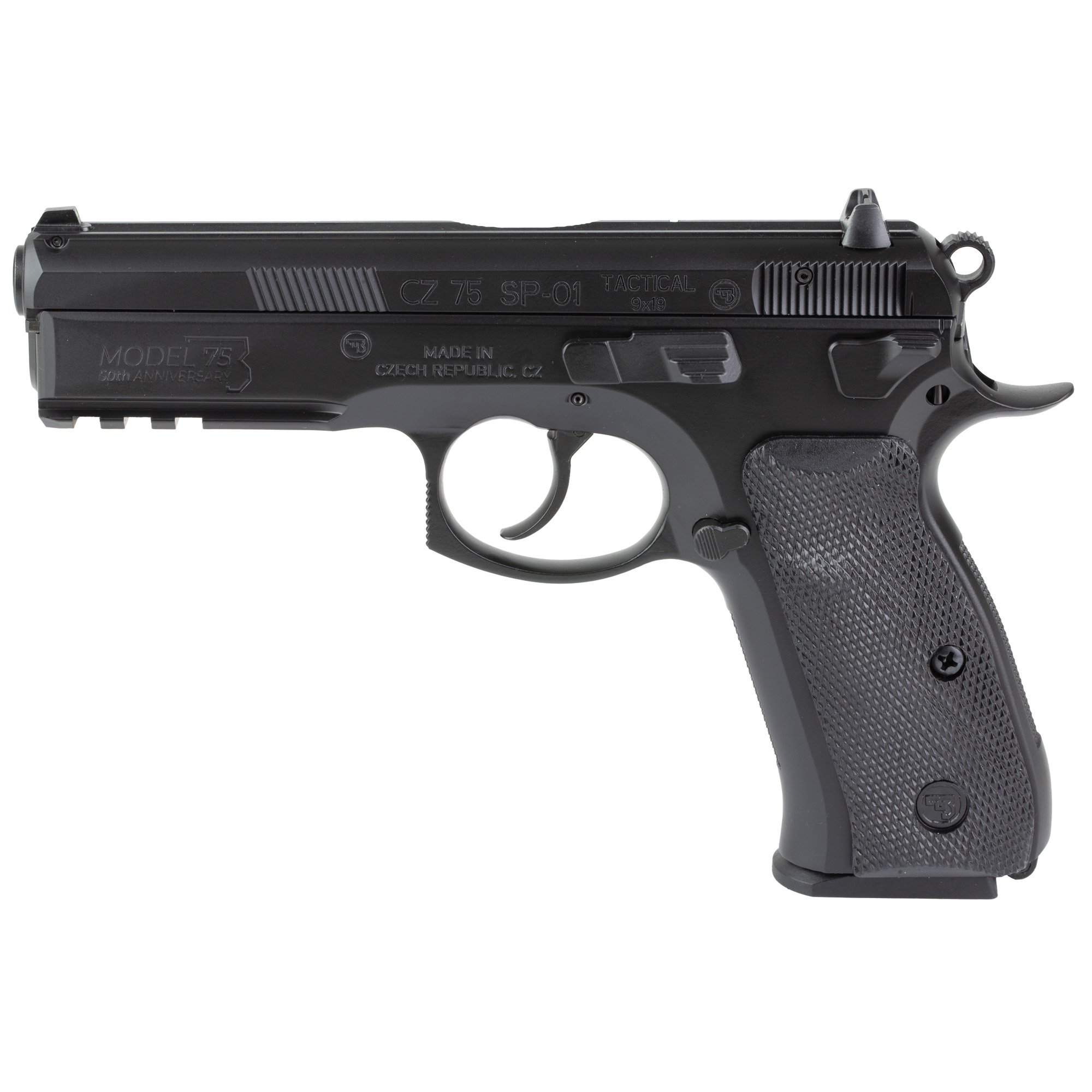 CZ 75 SP-01 Tactical 50th Anniversary Elite Pistol 9 mm 4.6 in. Black w/Ambi Decocker 10 rd.
