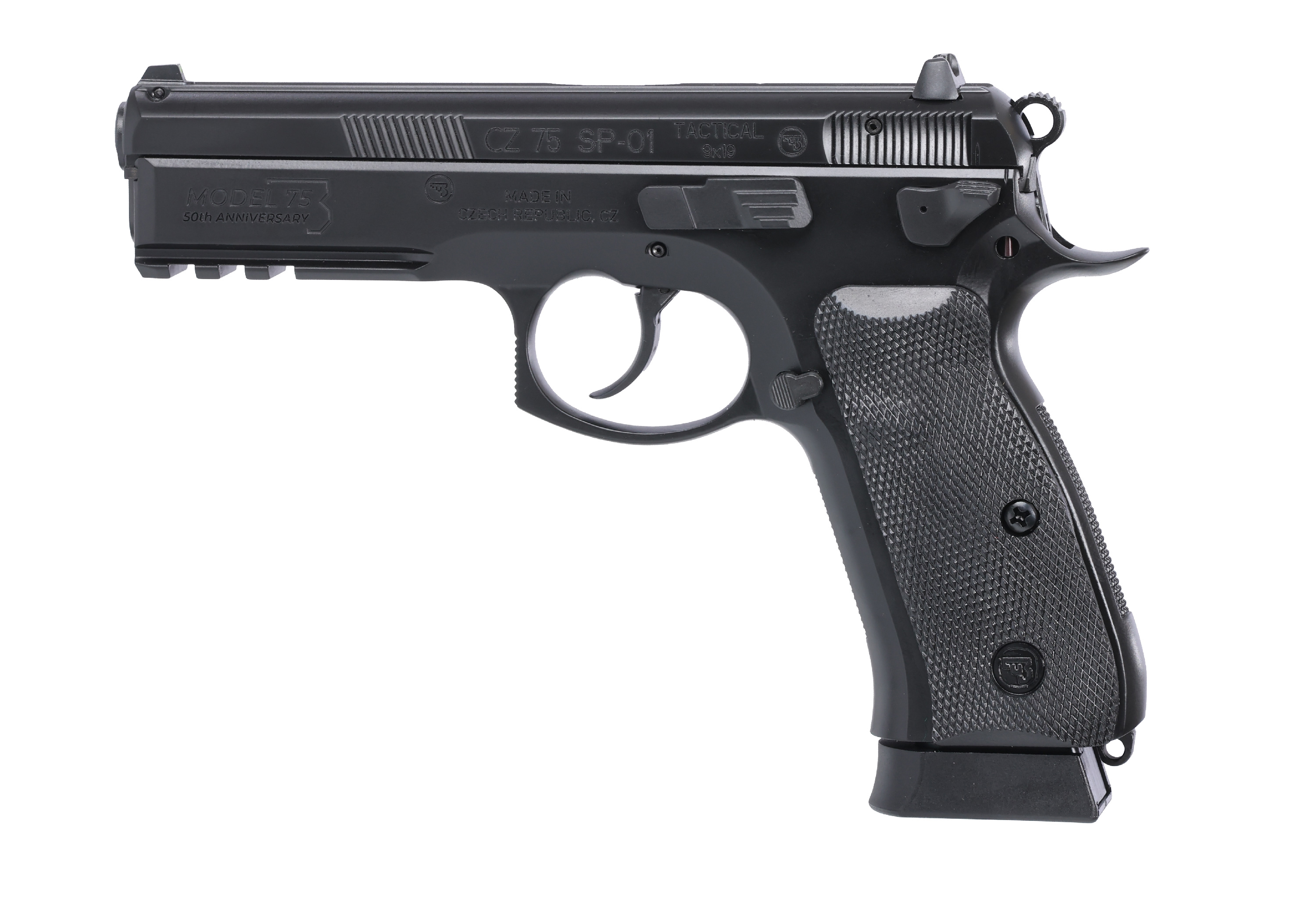 CZ 75 SP-01 Tactical 50th Anniversary Elite Pistol 9 mm 4.6 in. Black w/Ambi Decocker 19 rd.