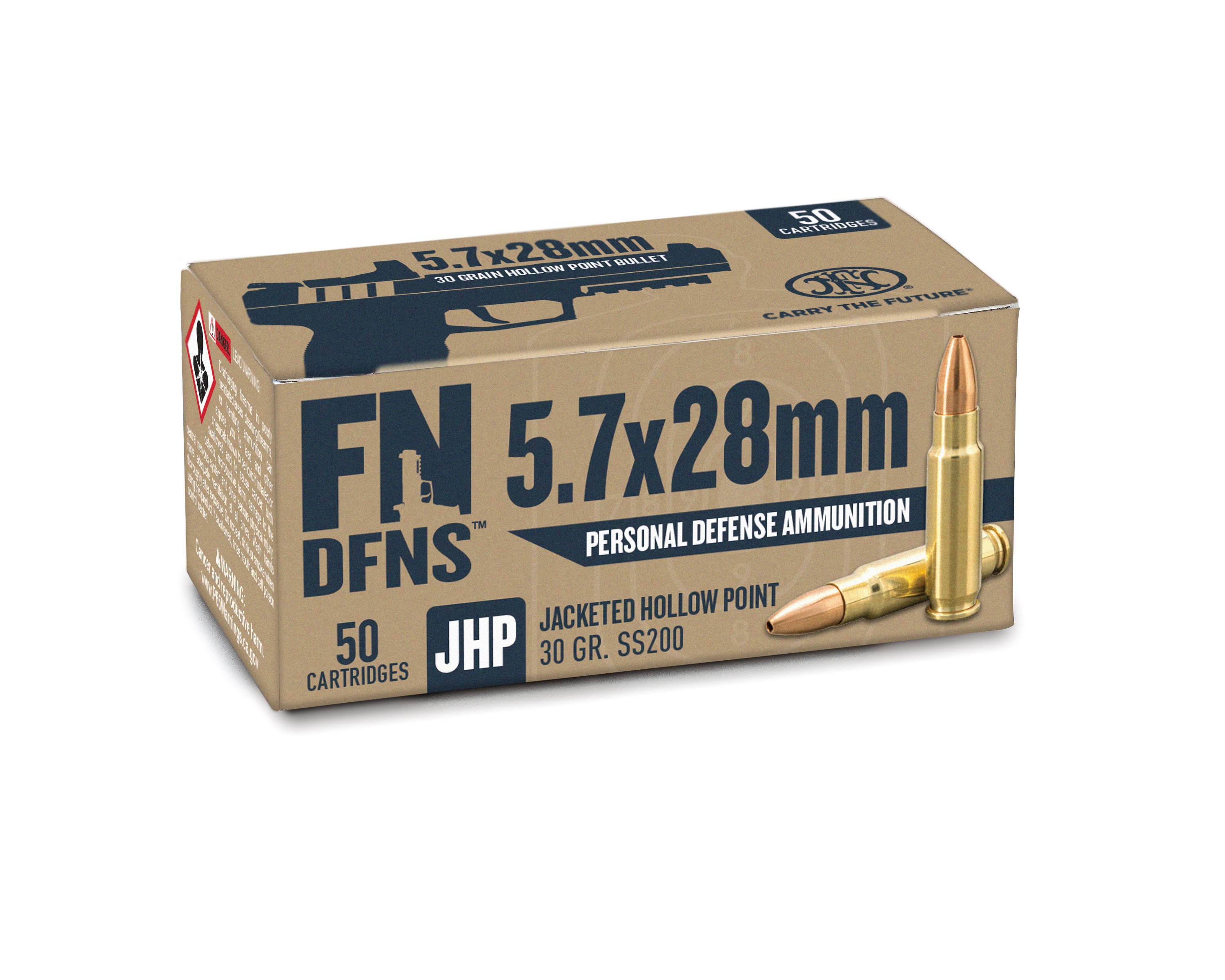 FN DFNS SS200 5.7x28mm Jacketed Hollow Point 30 Grain 500 Rounds