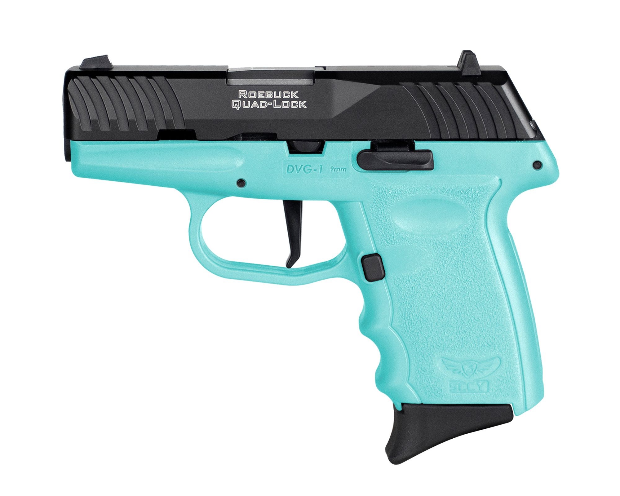 SCCY DVG-1 9mm Luger Pistol, 10 Rounds, Black and Blue