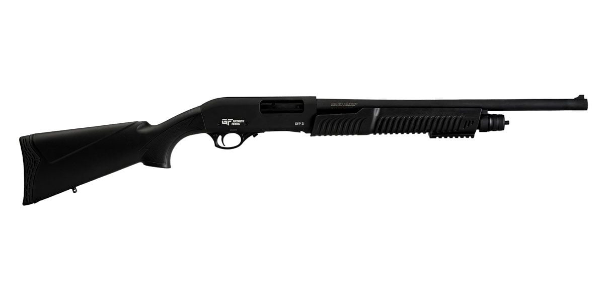 GForce GFP31220 Pump Action Shotgun, 12GA, 20" Barrel, Black Stock, Picatinny Rail, 4+1 Capacity, Standard Sights, Fixed MOD Choke