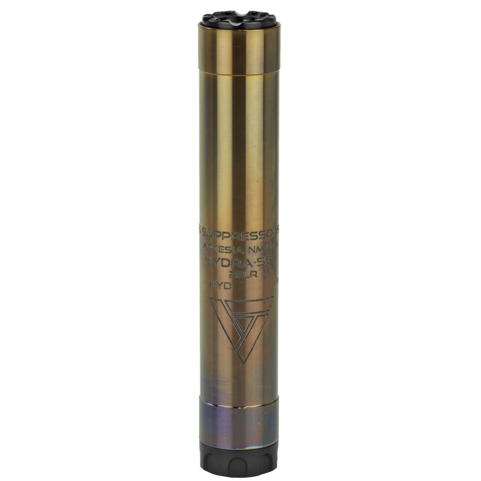 CGS CGSHYDRASS22 Hydra 22 LR Silencer, Rainbow PVD Titanium/Stainless Steel