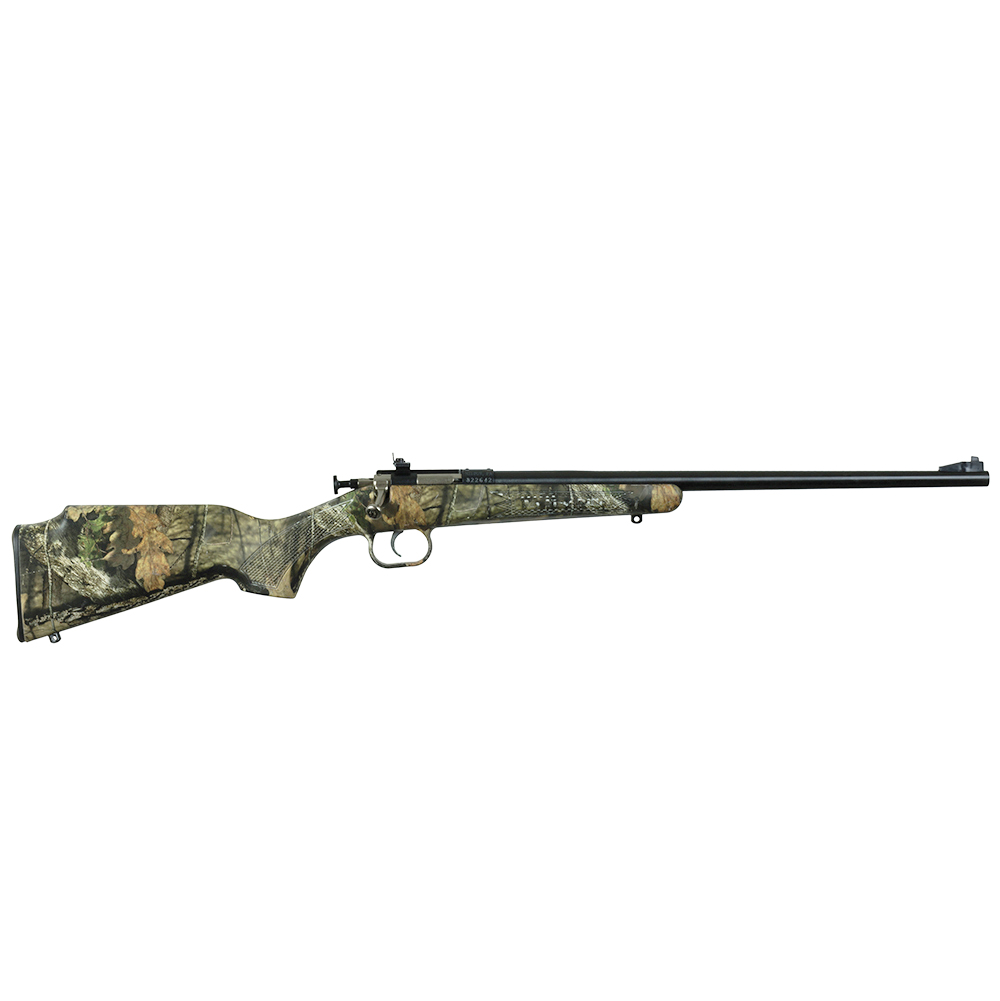 Crickett KSA2284 Youth 22 WMR 1rd 16.12" Blued Barrel/Receiver, Adjustable Rear Peep Sights, Mossy Oak Break-Up Synthetic Stock w/11.5" LOP, Rebounding Firing Pin Safety